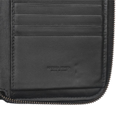 Cartera Bottega Veneta Intrecciato Zip Around Black