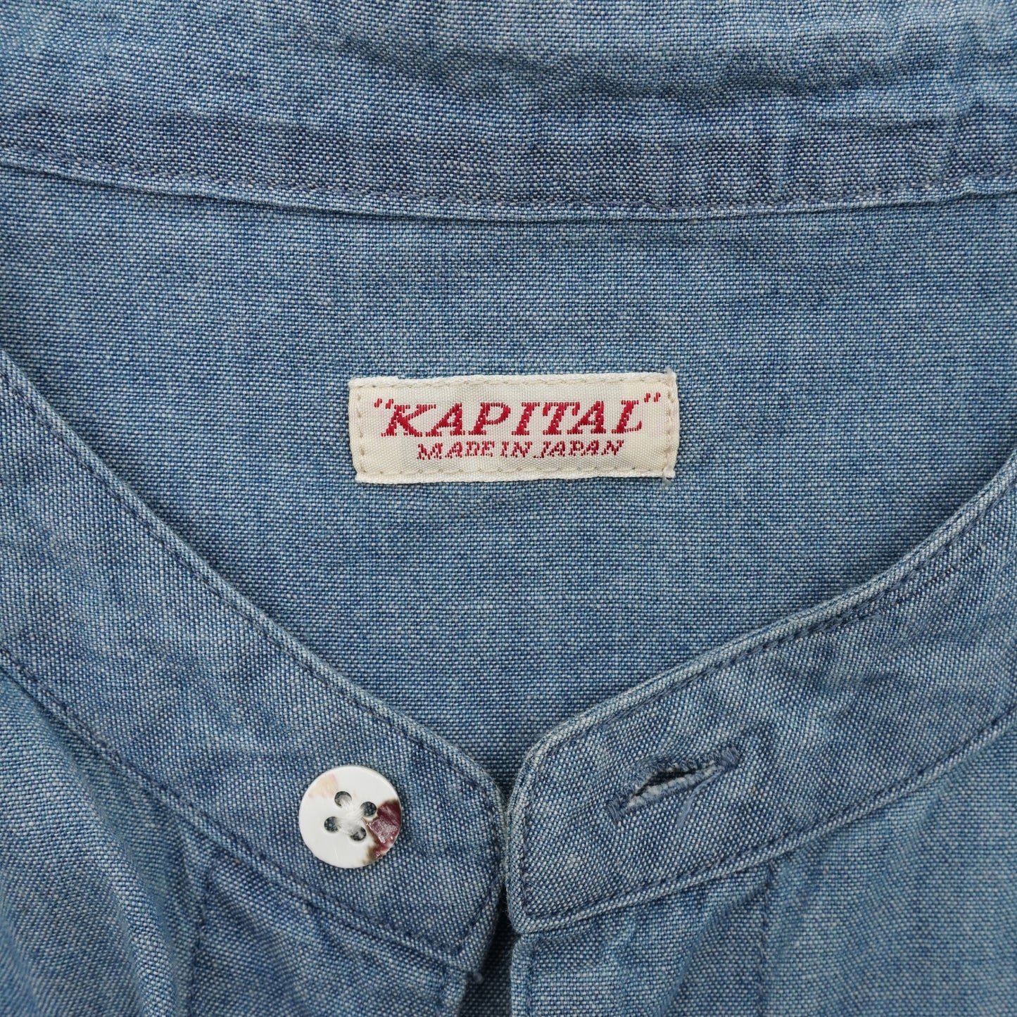 Camisa Kapital denim con parches smiley