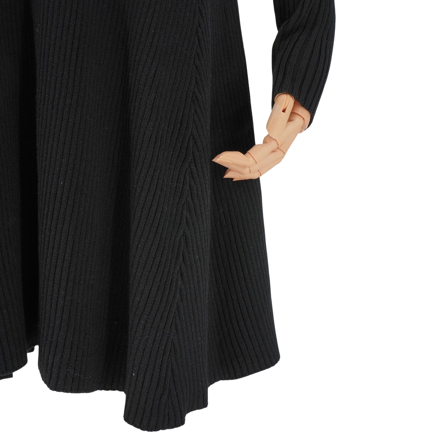 Vestido Comme des Garçons Play Vestido Ribbed Knit Dress Heart Logo Black