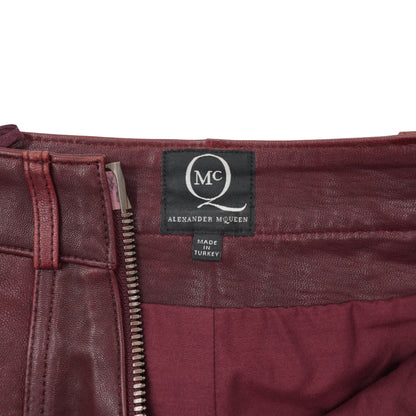 Minifalda Alexander Mcqueen Cuero Roja