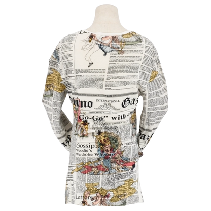 Playera John Galliano Newspaper Print Long Sleeve