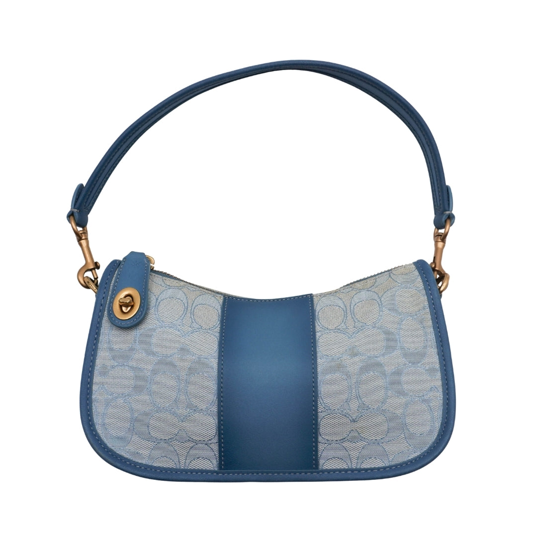 Bolsa Coach Swinger Bag in Signature Jacquard Azul