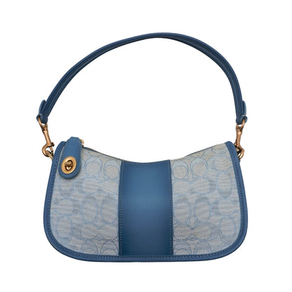 Bolsa Coach Swinger Bag in Signature Jacquard Azul