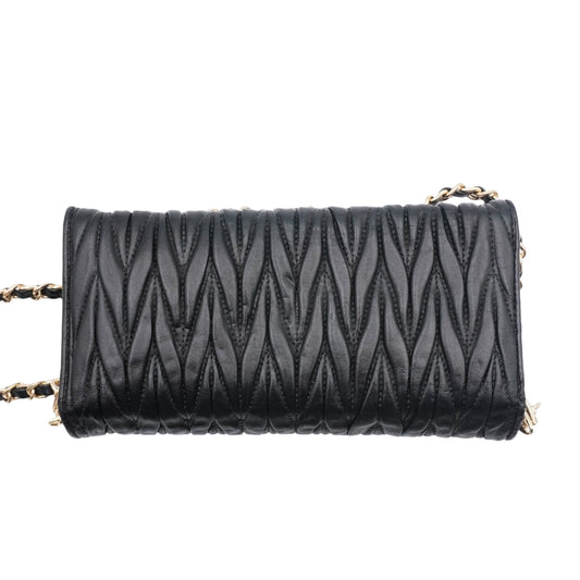 Clutch Miu Miu  Matelassé Vitello Leather Wallet on Chain