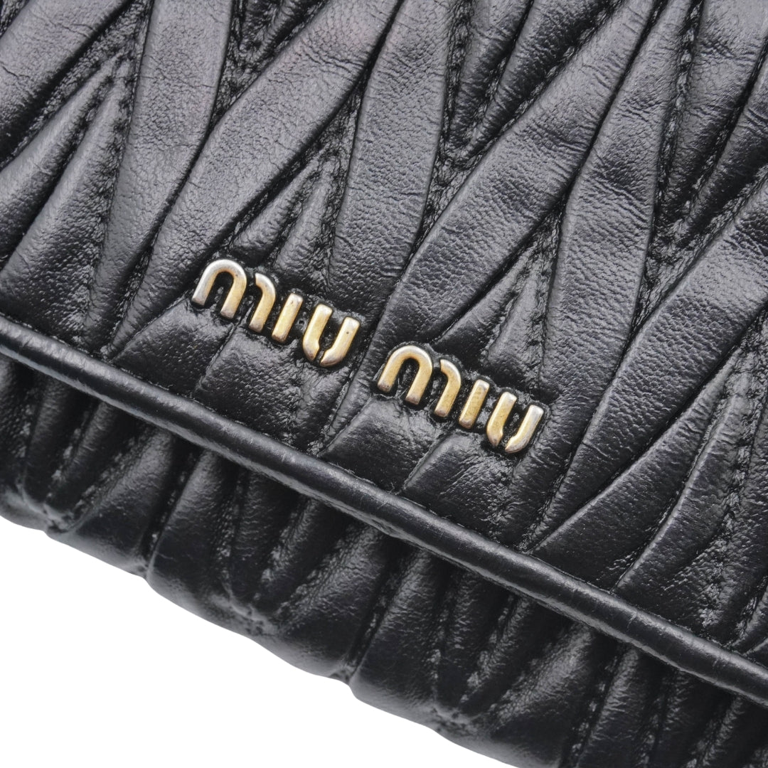 Clutch Miu Miu  Matelassé Vitello Leather Wallet on Chain