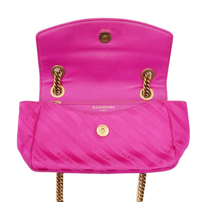 Bolsa Balenciaga Satin Jacquard BB S Round Chain Rosa