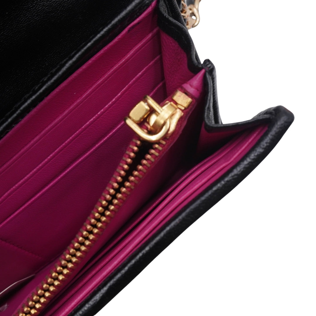 Clutch Miu Miu  Matelassé Vitello Leather Wallet on Chain
