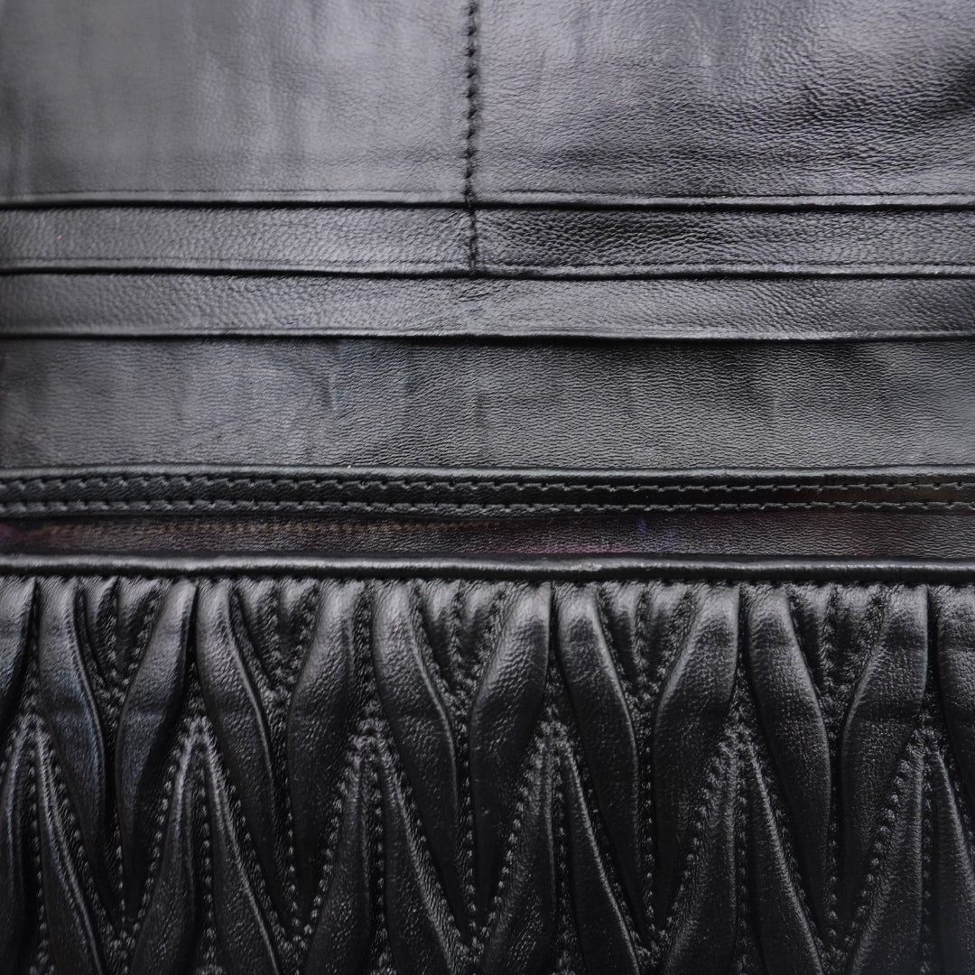 Clutch Miu Miu  Matelassé Vitello Leather Wallet on Chain