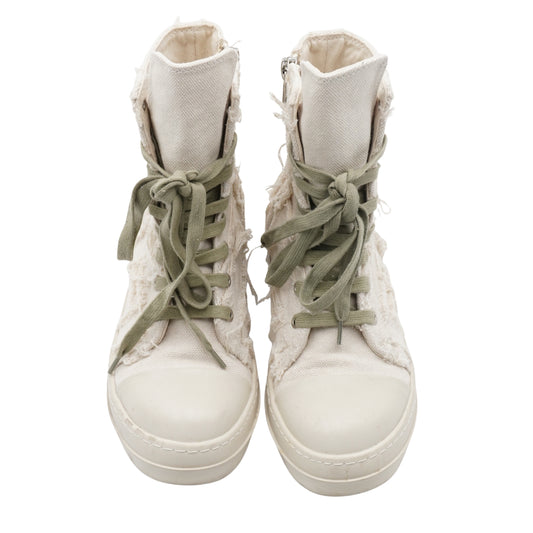 Tenis Rick Owens Calzado Canvas Distressed High-Top