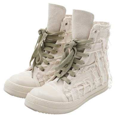 Tenis Rick Owens Calzado Canvas Distressed High-Top