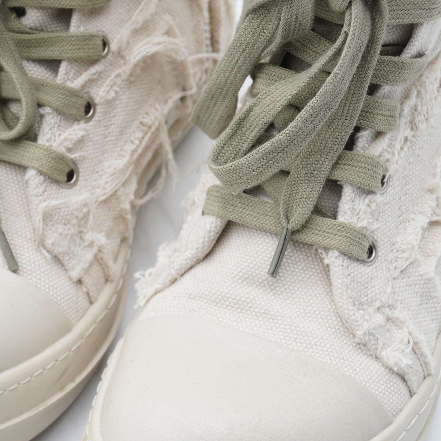 Tenis Rick Owens Calzado Canvas Distressed High-Top