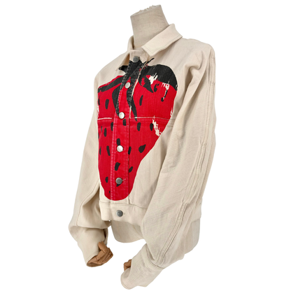 Chamarra JW Anderson Strawberry Print Cream