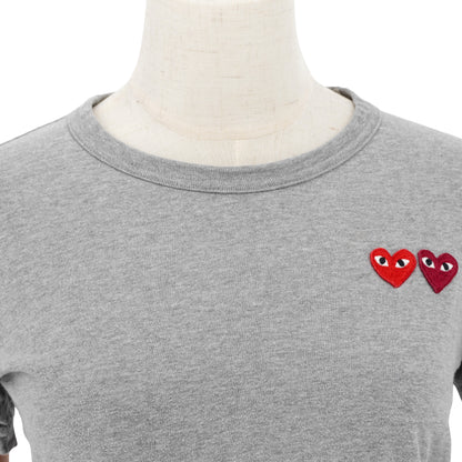 Playera Comme des Garçons Double Heart Logo Gris PLAY