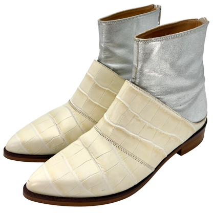 Botines MM6 Maison Margiela Leather Croc Metallic