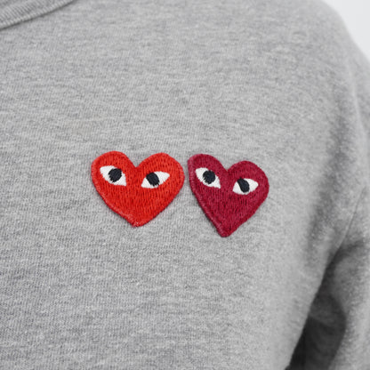 Playera Comme des Garçons Double Heart Logo Gris PLAY