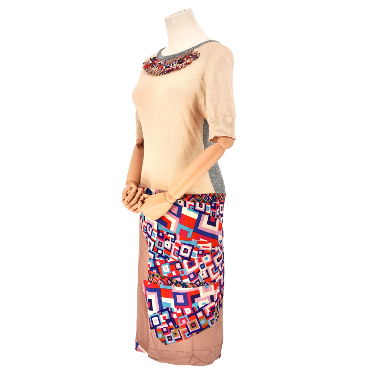 Vestido Dries Van Noten Knitted Patchwork