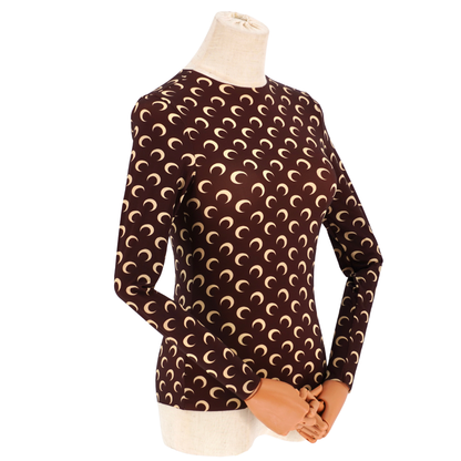 Top Marine Serre Moon Print Brown