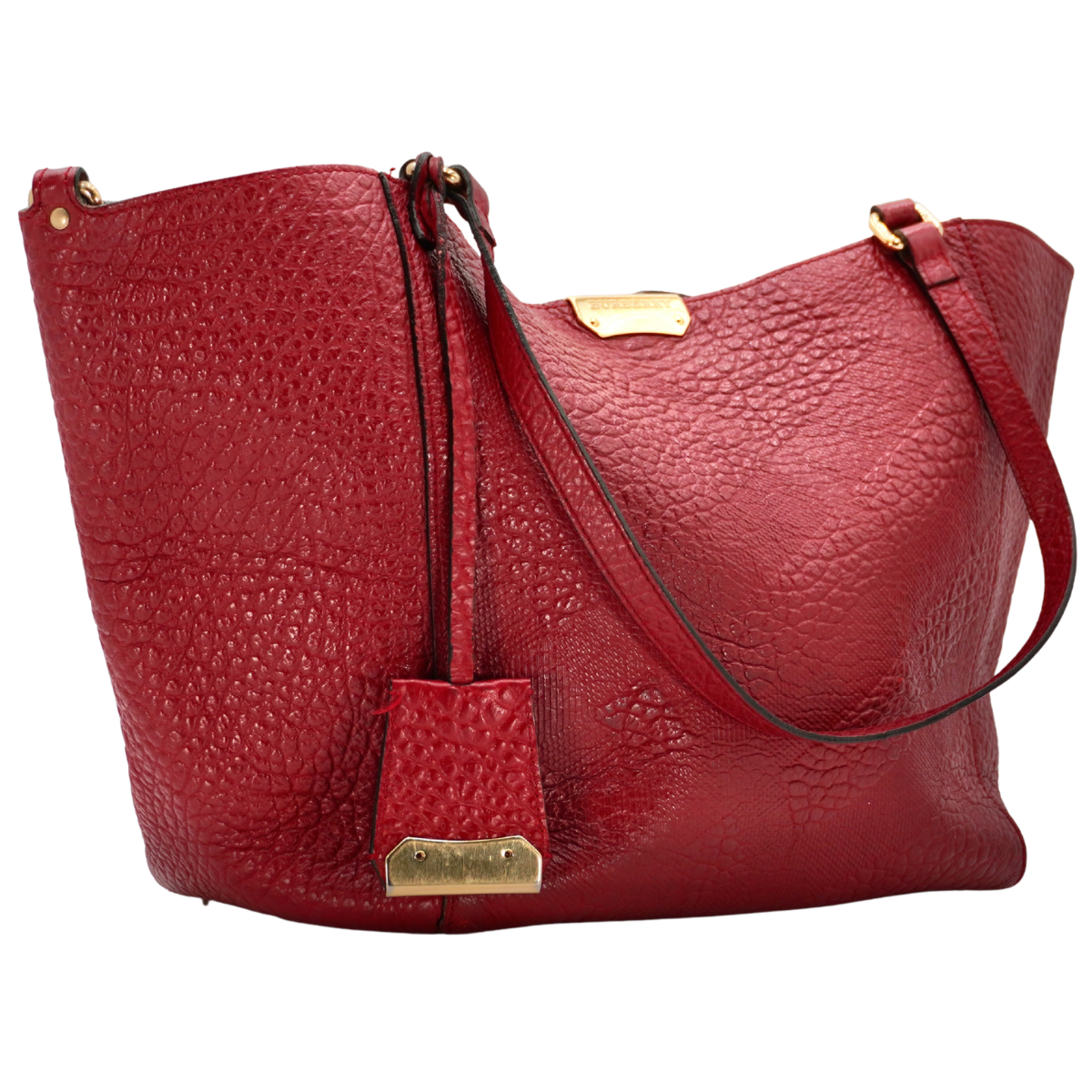Bolsa Burberry Chichester Embossed Leather Tote