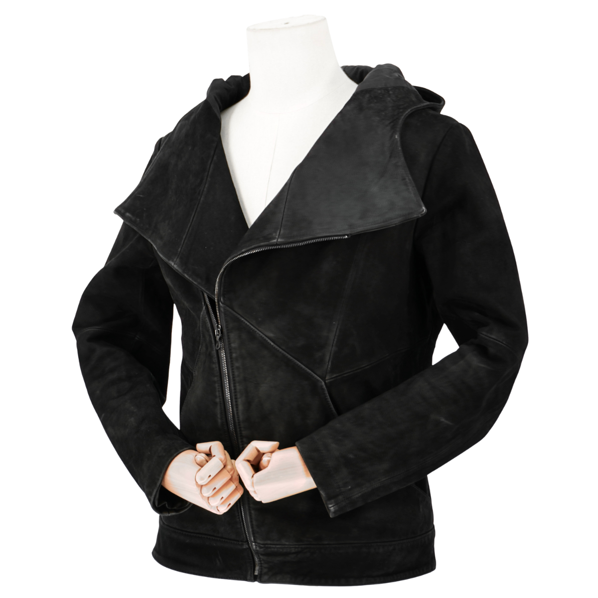Chamarra Rick Owens Stooges Diagonal Zip Suede