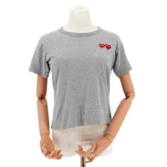 Playera Comme des Garçons Double Heart Logo Gris PLAY