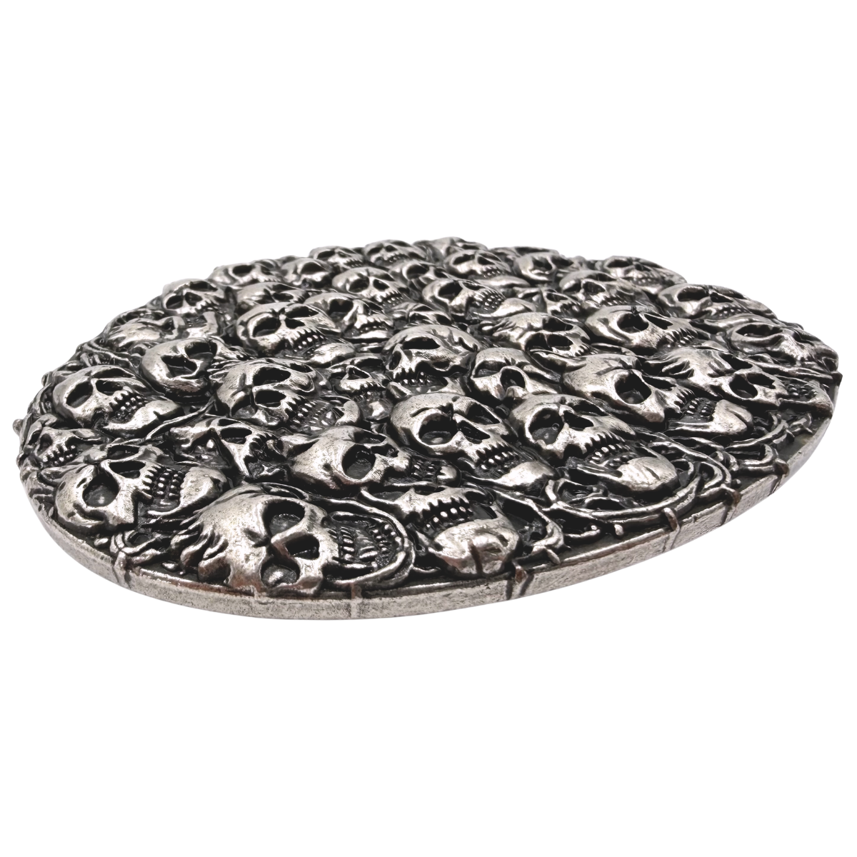 Hebilla de Cinturón Le Losange Skull Plateada