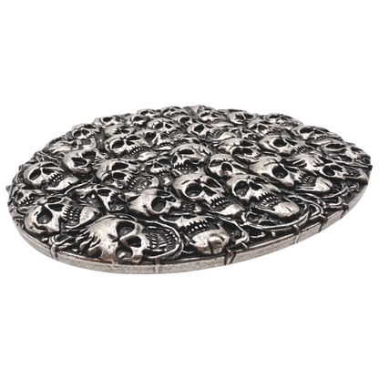 Hebilla de Cinturón Le Losange Skull Plateada