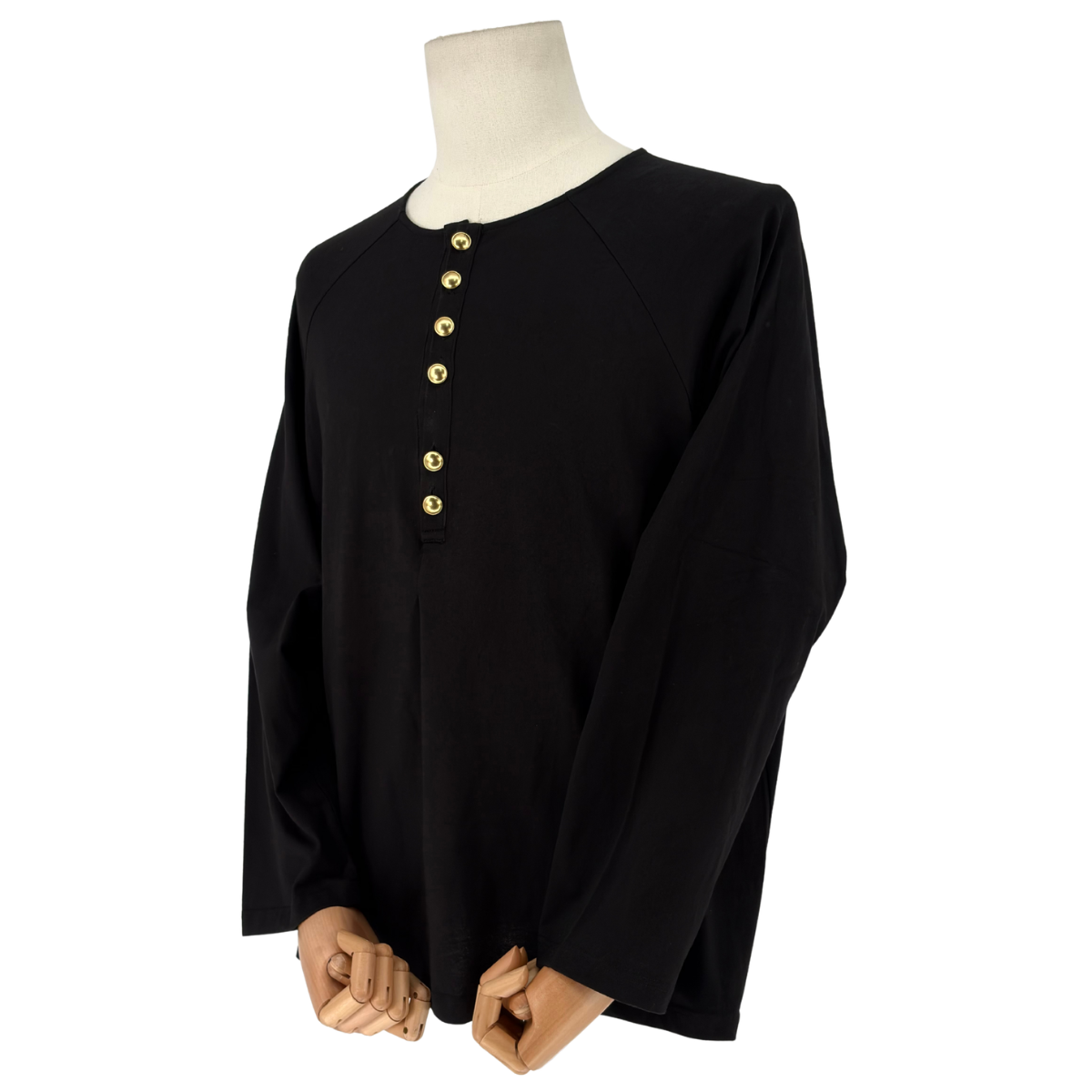Playera Yohji Yamamoto Henley Negro