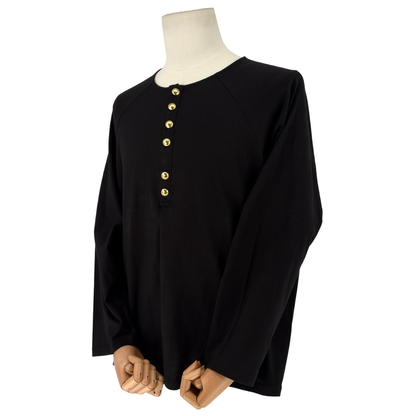 Playera Yohji Yamamoto Henley Negro
