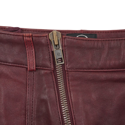 Minifalda Alexander Mcqueen Cuero Roja