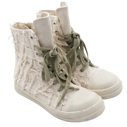 Tenis Rick Owens Calzado Canvas Distressed High-Top