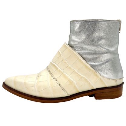Botines MM6 Maison Margiela Leather Croc Metallic