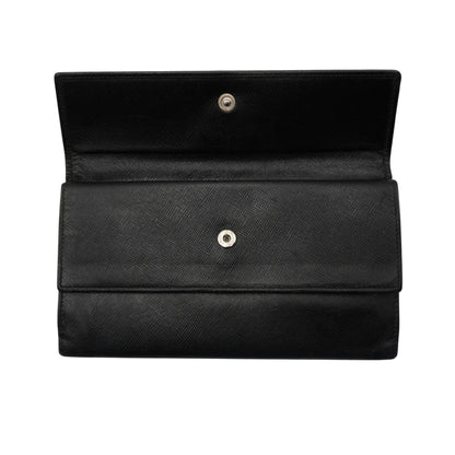 Cartera Prada Saffiano Leather Wallet Black
