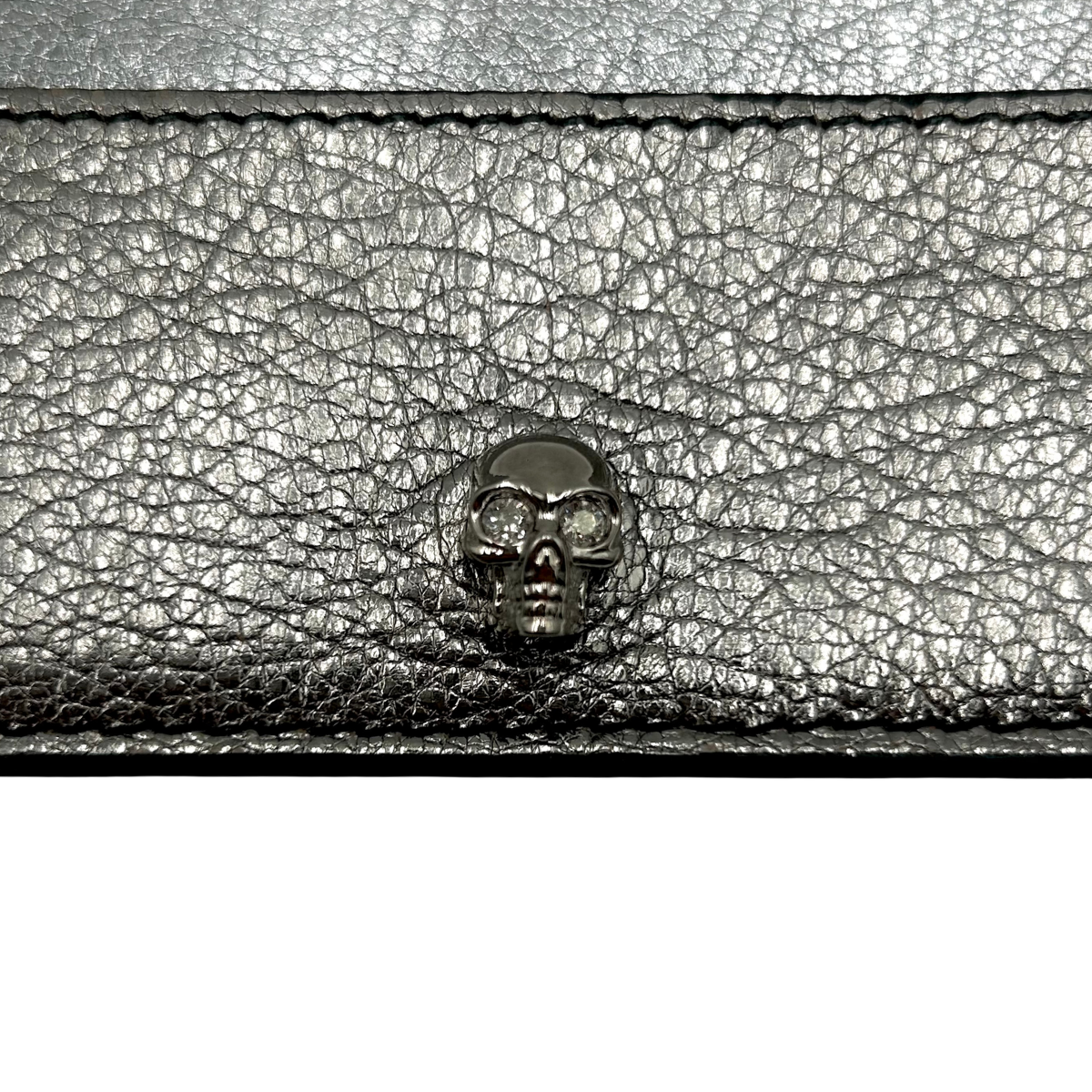 Tarjetero Alexander McQueen Skull Plateado