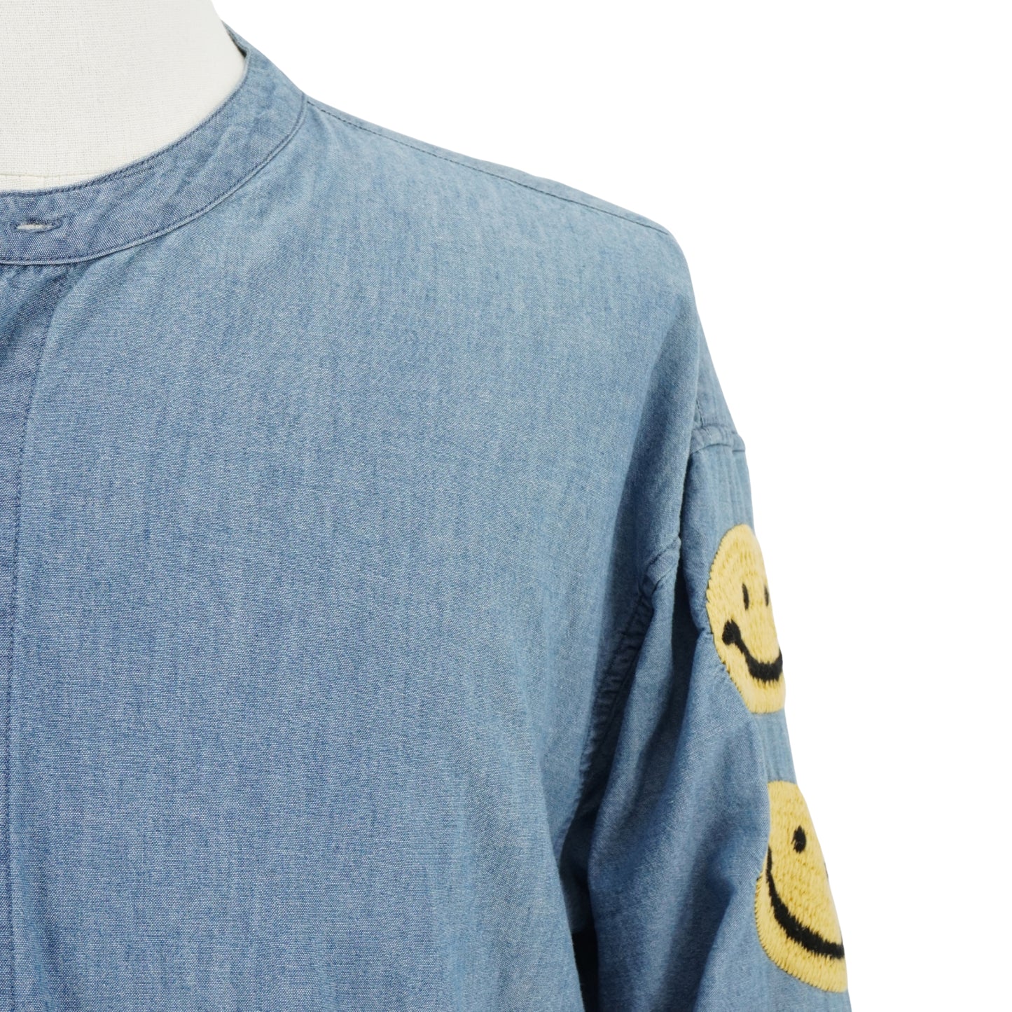 Camisa Kapital denim con parches smiley