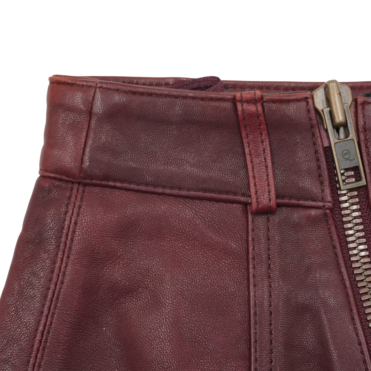 Minifalda Alexander Mcqueen Cuero Roja