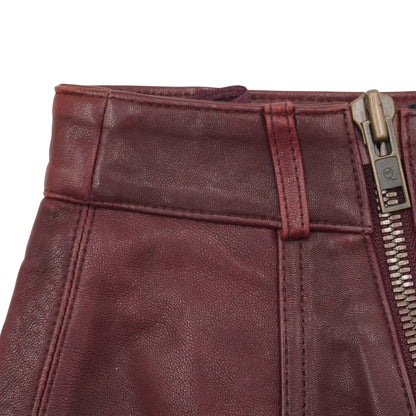 Minifalda Alexander Mcqueen Cuero Roja