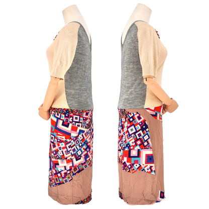 Vestido Dries Van Noten Knitted Patchwork