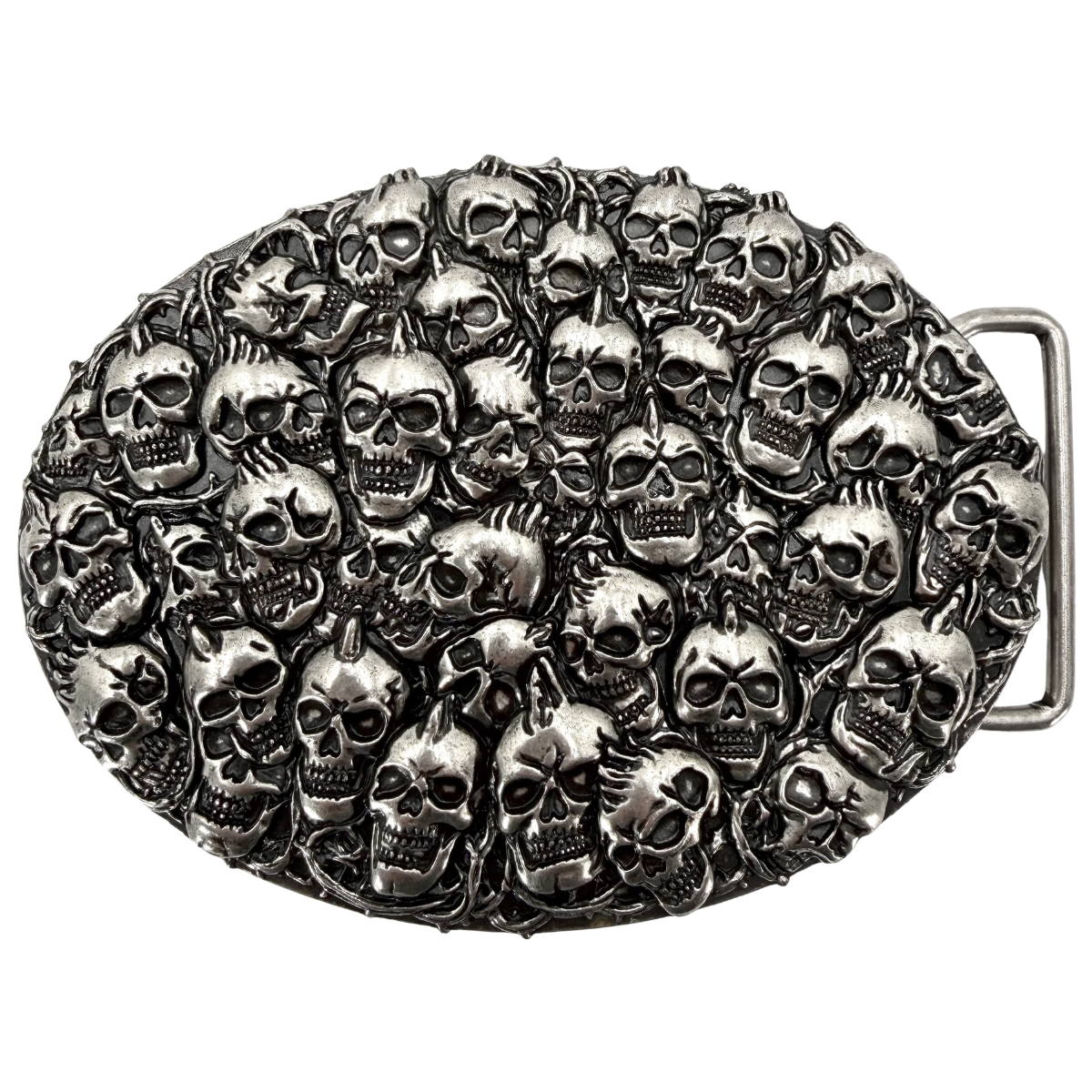 Hebilla de Cinturón Le Losange Skull Plateada