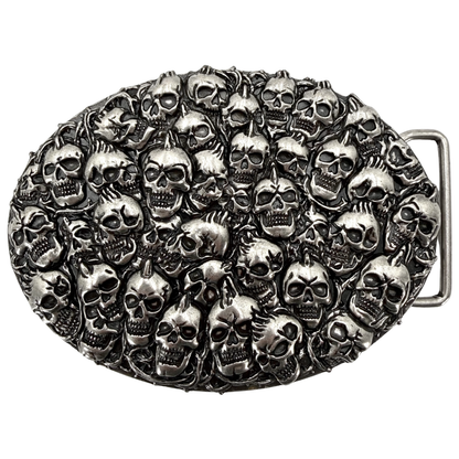 Hebilla de Cinturón Le Losange Skull Plateada