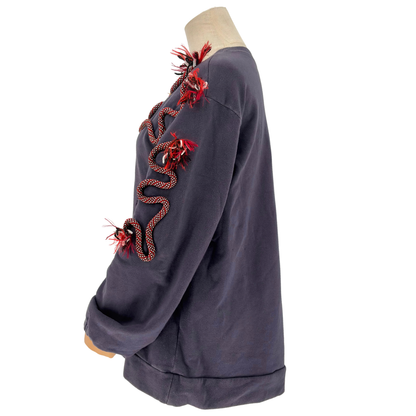 Sudadera Stella McCartney Snake Bordado Azul Marino