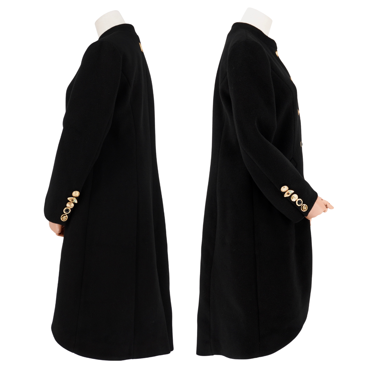 Abrigo Negro Cashmere Schiaparelli