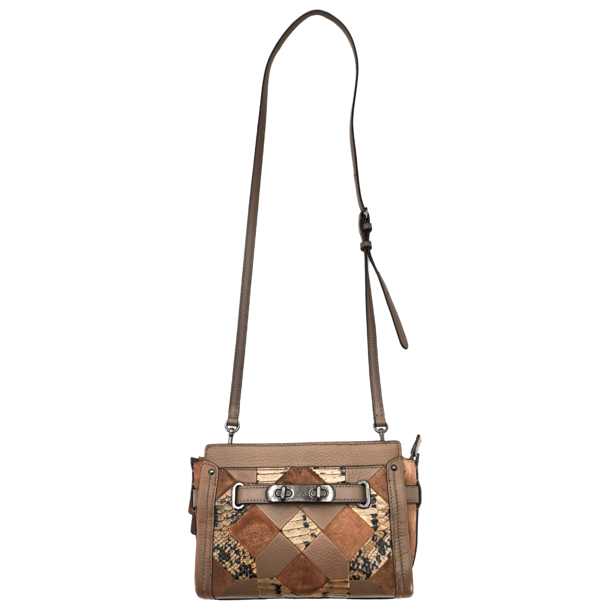 Bolsa Coach Swagger Patchwork Leather Satchel