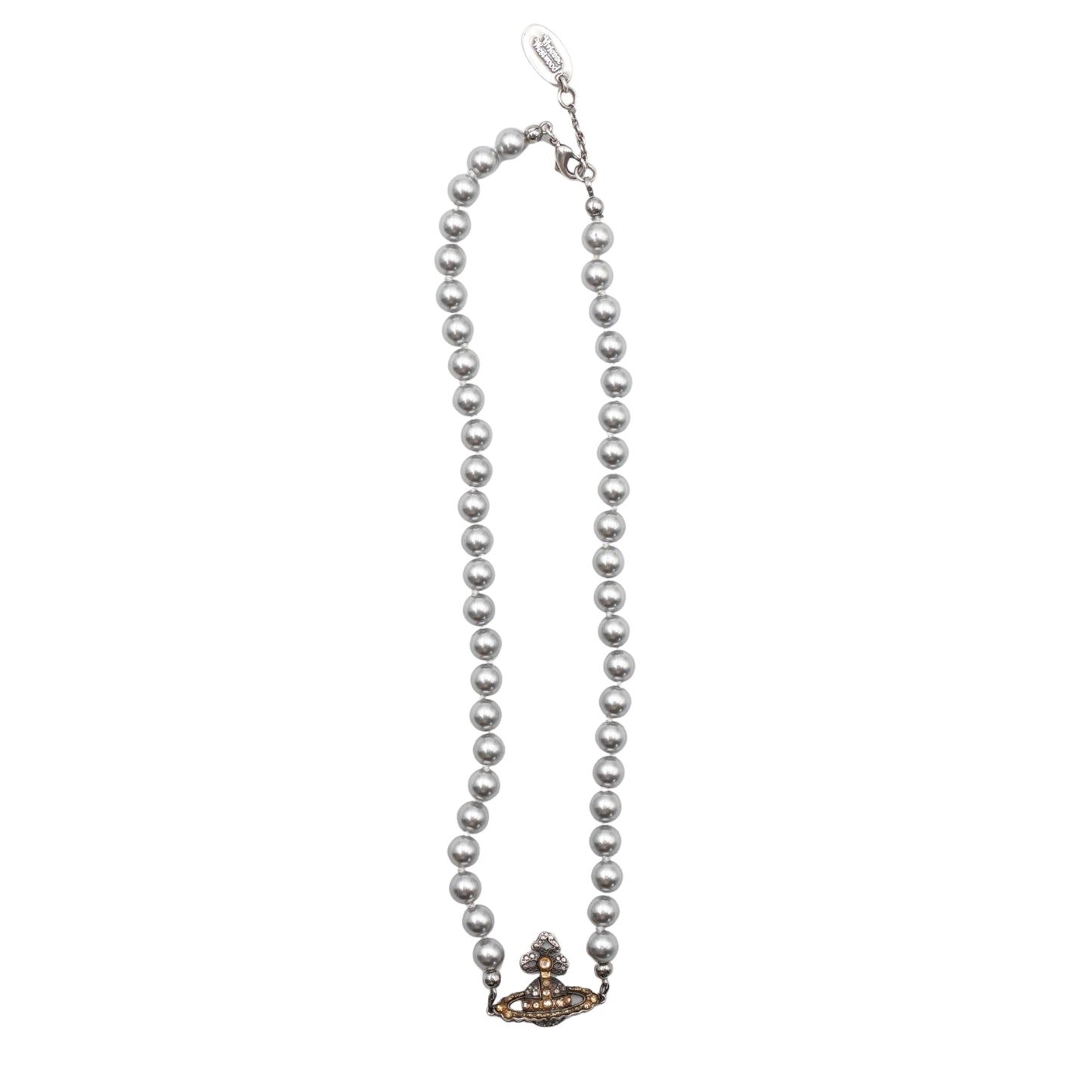 Collar Vivienne Westwood Negro Dorado Bas Relief