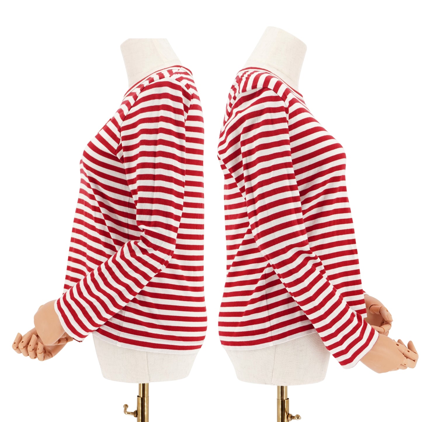 Playera Comme des Garçons Striped Red Heart Logo
