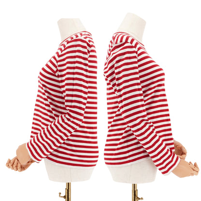 Playera Comme des Garçons Striped Red Heart Logo