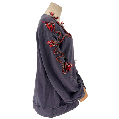 Sudadera Stella McCartney Snake Bordado Azul Marino