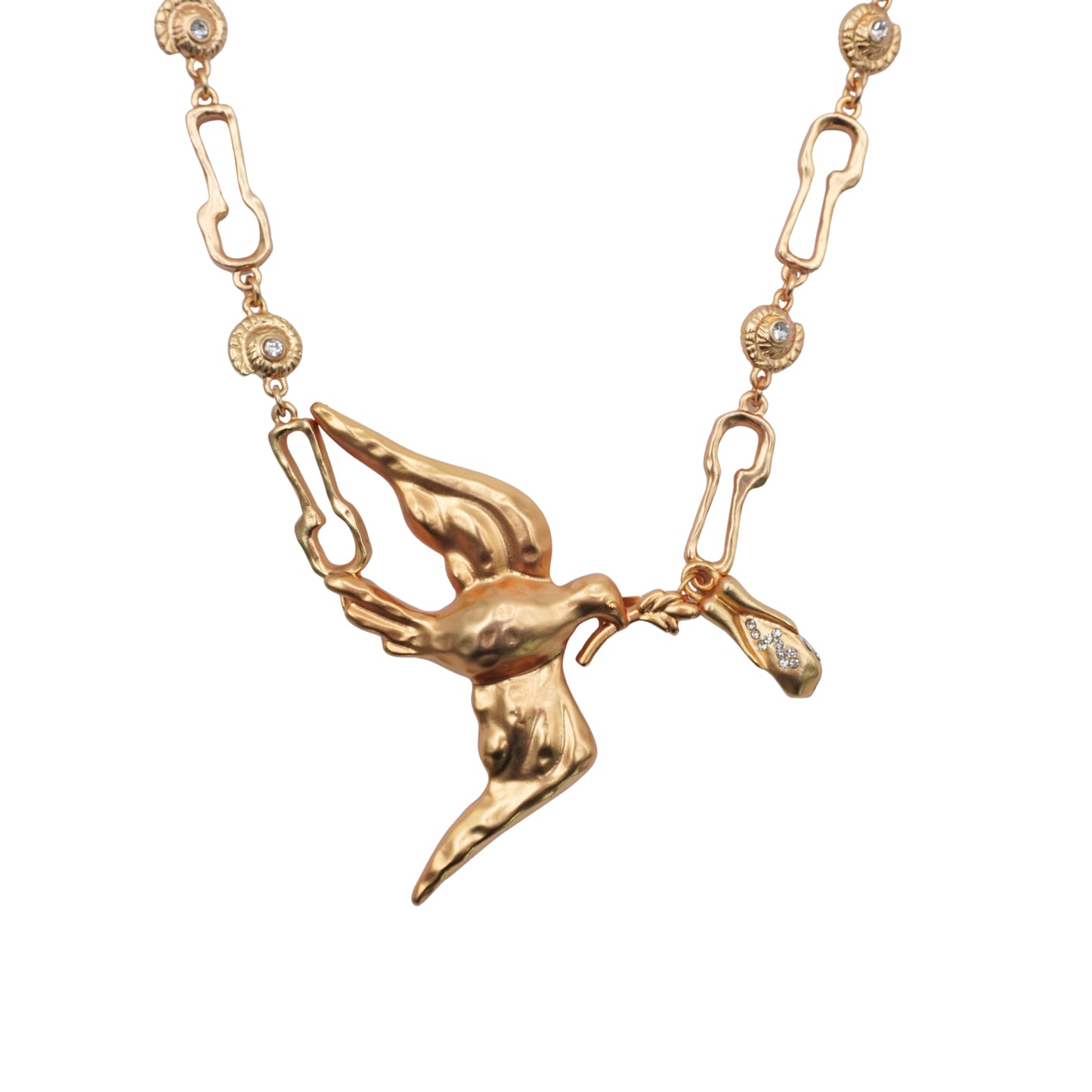 Schiaparelli Collar Dove Pendant Gold Chain