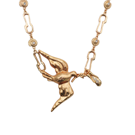 Schiaparelli Collar Dove Pendant Gold Chain