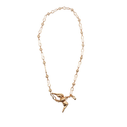 Schiaparelli Collar Dove Pendant Gold Chain
