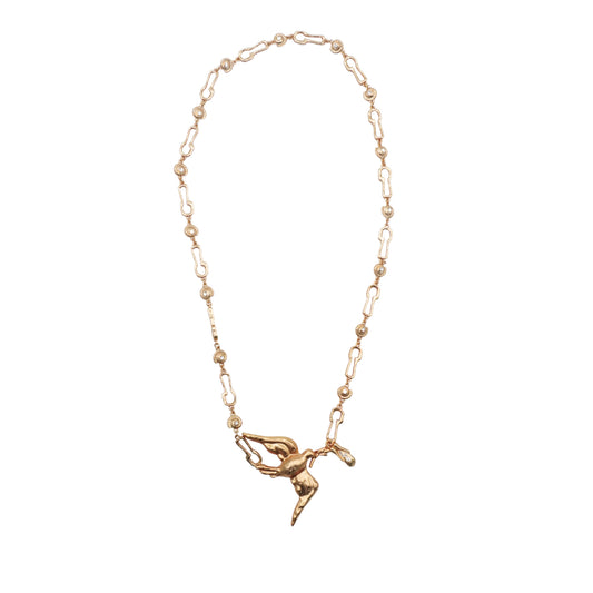 Schiaparelli Collar Dove Pendant Gold Chain